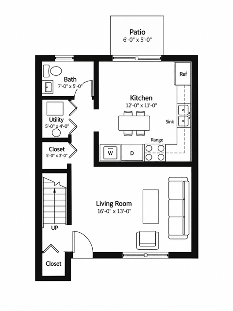 Floor plan for 2 beds